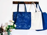 [Laser cut and engrave]  patterned denim bag