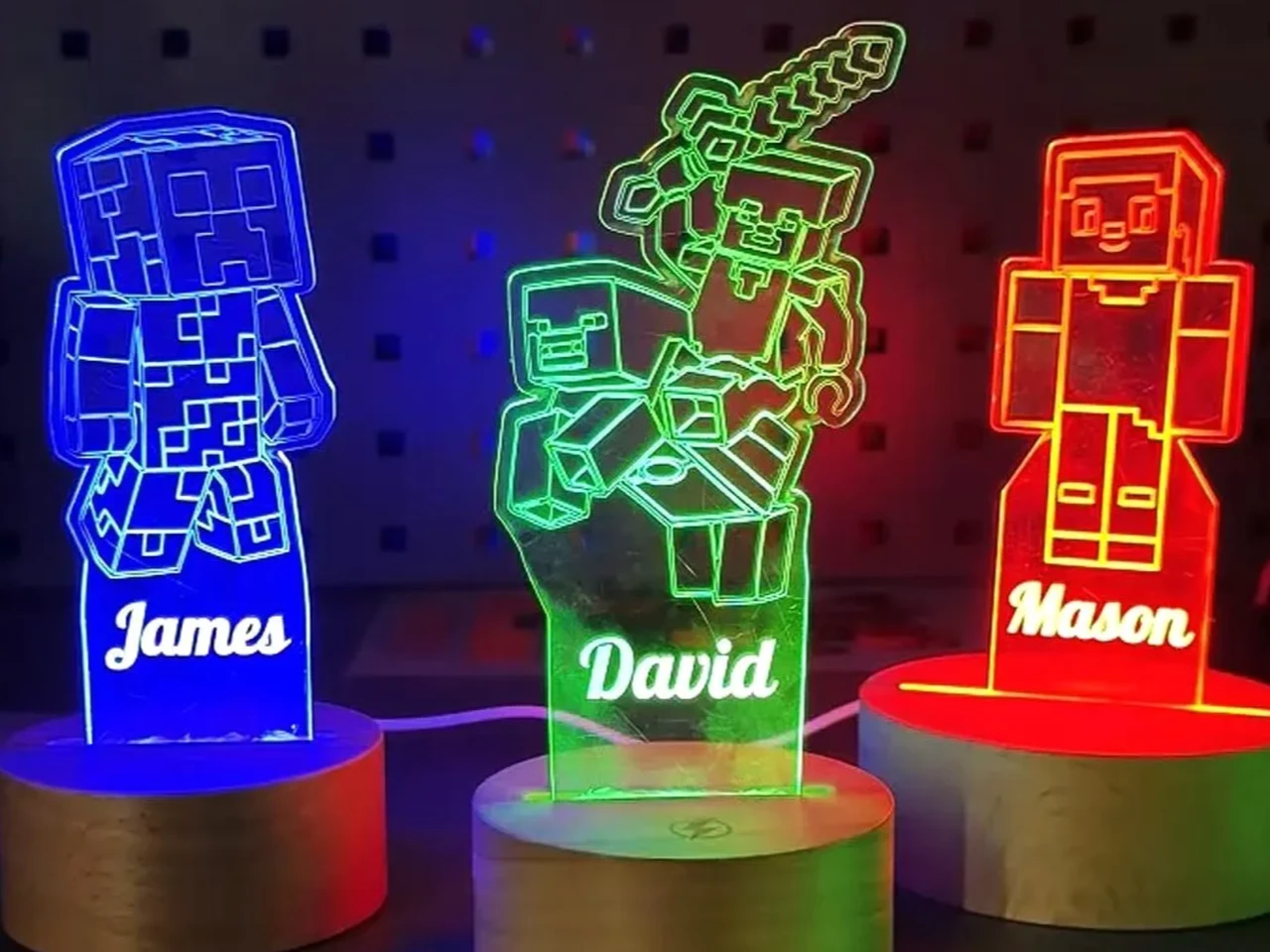 [Laser cut and engrave] Customizable Minecraft Light Sign
